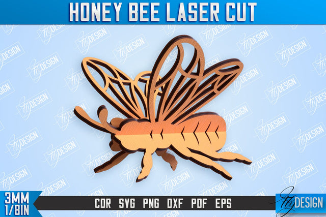 Honey Bee Laser Cut | Summer Design | Decorative Bee | CNC File SVG Fly Design 