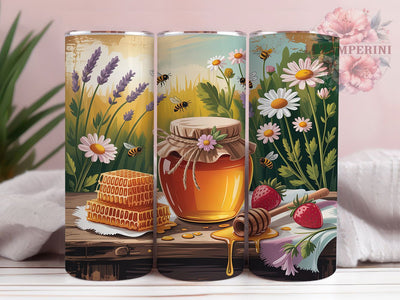 Honey Bee Wildflower 20oz Tumbler, Wildflower Design, 20oz Tumbler Wrap, Sublimation PNG, Rustic Nature Cup, Spring Gift, Bee Floral Sublimation Li Zamperini 