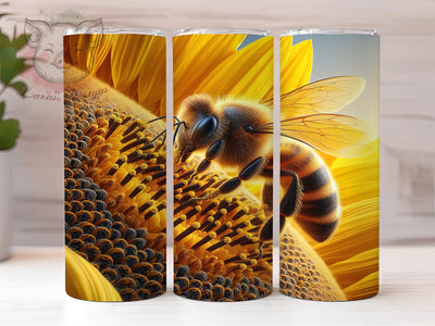 Honey Bee Wildlife 20oz Tumbler Wrap, Bee Art, Wildlife Design, Nature Inspired, Bee Theme, 20oz Tumbler Wrap, Sublimation PNG Sublimation Lara' s Designs 