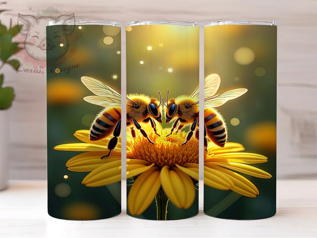 Honey Bees Tumbler, Bee Design, Night Meadow Tumbler, Couple of Bees, Sublimation Wrap, 20oz Tumbler, Nature Tumbler, Cute Bee Art Sublimation Lara' s Designs 