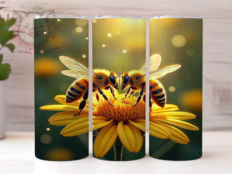 Honey Bees Tumbler, Bee Design, Night Meadow Tumbler, Couple of Bees, Sublimation Wrap, 20oz Tumbler, Nature Tumbler, Cute Bee Art Sublimation Lara' s Designs 