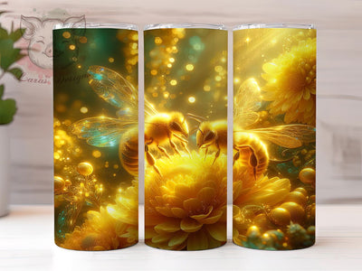Honey Bees Tumbler, Bee Design, Night Meadow Tumbler, Couple of Bees, Sublimation Wrap, 20oz Tumbler, Nature Tumbler, Cute Bee Art Sublimation Lara' s Designs 