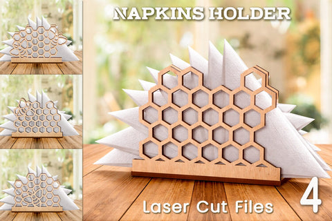 Honey comb napkin holder svg, Laser cut tissue holder SVG AnastasiyaArtDesign 