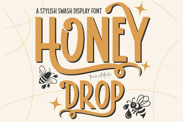 Honey Drop Font - A Sweet Swash Display Font for Crafts Font TonisArtStudio 