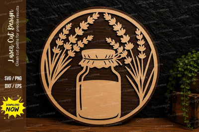 Honey Jar Lavender Laser Cut Svg Design SVG Regulrcrative 