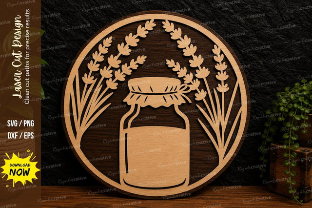 Honey Jar Lavender Laser Cut Svg Design SVG Regulrcrative 