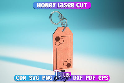 Honey Laser Cut Design | Wooden Design | Bee SVG | CNC File SVG The T Store Design 