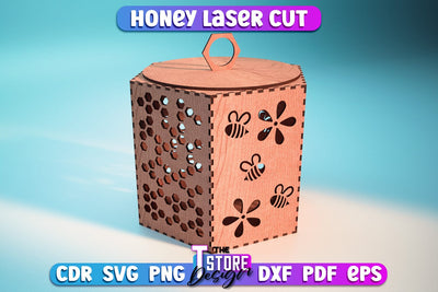 Honey Laser Cut Design | Wooden Design | Bee SVG | CNC File SVG The T Store Design 