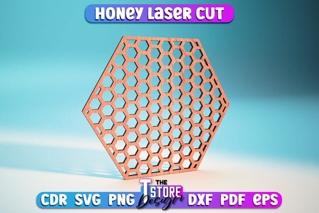 Honey Laser Cut Design | Wooden Design | Bee SVG | CNC File SVG The T Store Design 