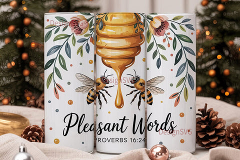 Honeybee Tumbler Wrap PNG Sublimation DesignSVG 