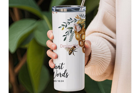 Honeybee Tumbler Wrap PNG Sublimation DesignSVG 