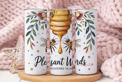 Honeybee Tumbler Wrap PNG Sublimation DesignSVG 