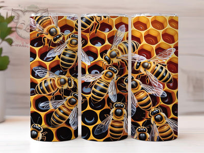 Honeycomb Bee Lover Tumbler, Bee Lover Wrap, Nature Bee Cup, 20oz Sublimation Wrap, Stylish Honeycomb Design Tumbler, Artistic Bee Cup, Summer Bee Theme Wrap Sublimation Lara' s Designs 