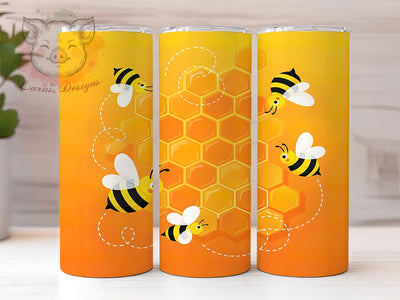 Honeycomb Bee Pollinator Tumbler Wrap, Bee Lover Sublimation Wrap, 20Oz Honeycomb Wrap, Bee Honeycomb Drinkware, Pollinator Lover Tumbler, Honeycomb Pattern Cup Wrap Sublimation Lara' s Designs 