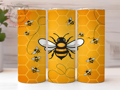 Honeycomb Bee Pollinator Tumbler Wrap, Bee Lover Sublimation Wrap, 20Oz Honeycomb Wrap, Bee Honeycomb Drinkware, Pollinator Lover Tumbler, Honeycomb Pattern Cup Wrap Sublimation Lara' s Designs 