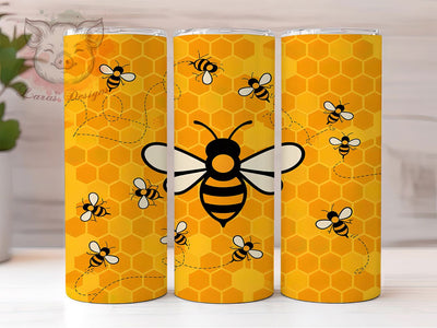 Honeycomb Bee Pollinator Tumbler Wrap, Bee Lover Sublimation Wrap, 20Oz Honeycomb Wrap, Bee Honeycomb Drinkware, Pollinator Lover Tumbler, Honeycomb Pattern Cup Wrap Sublimation Lara' s Designs 