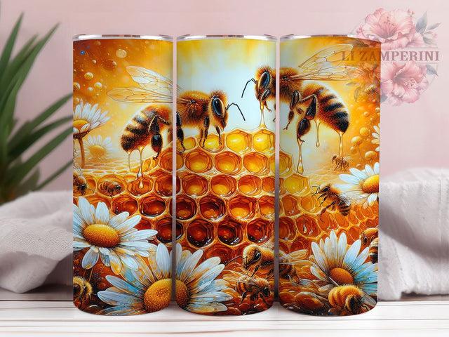 Honeycomb Bumblebee Tumbler, Bumblebee Tumbler, 20oz Tumbler Wrap, Sublimation Design, Nature Lover Gift, Honeybee Wrap, Cute Bee Tumbler Sublimation Li Zamperini 