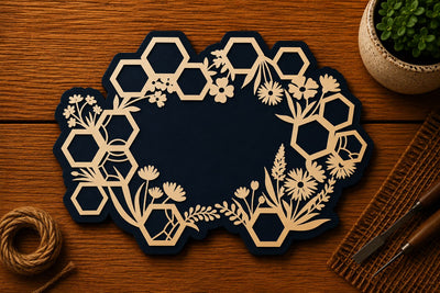 Honeycomb Floral Wreath Laser Cut SVG File SVG Regulrcrative 