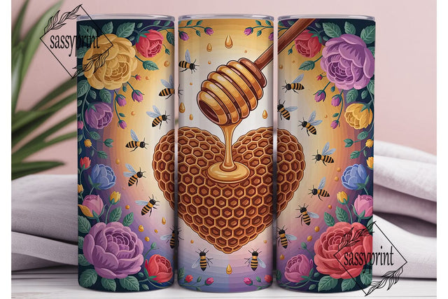 Honeycomb Heart 20oz Tumbler Wrap Sublimation sassyprint 