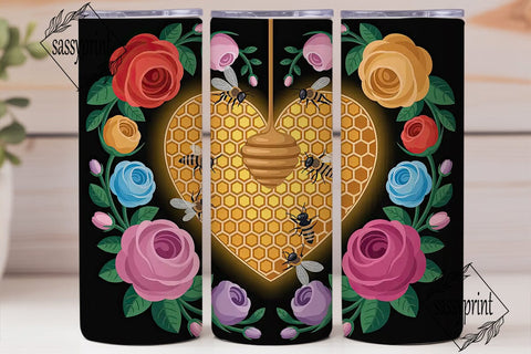 Honeycomb Heart 20oz Tumbler Wrap Sublimation sassyprint 