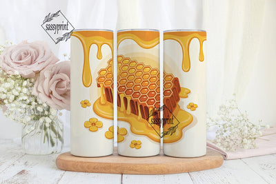 Honeycomb Honey Drip 20oz Tumbler Wrap Sublimation sassyprint 