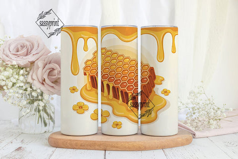 Honeycomb Honey Drip 20oz Tumbler Wrap Sublimation sassyprint 