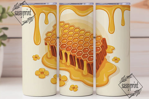 Honeycomb Honey Drip 20oz Tumbler Wrap Sublimation sassyprint 
