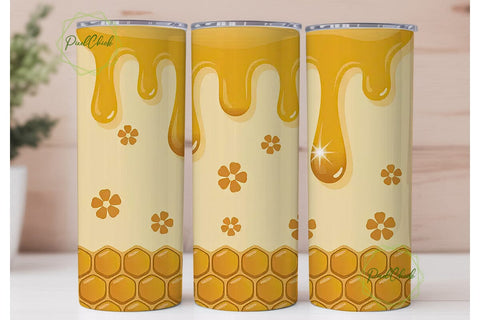 Honeycomb Honey Drips 20oz Tumbler Wrap Sublimation PixelChick 