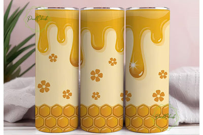 Honeycomb Honey Drips 20oz Tumbler Wrap Sublimation PixelChick 