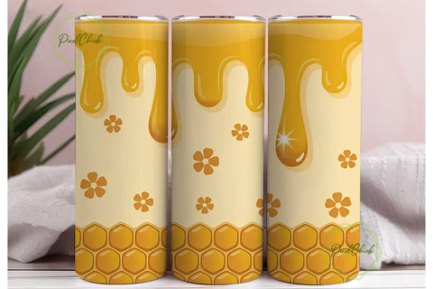 Honeycomb Honey Drips 20oz Tumbler Wrap Sublimation PixelChick 
