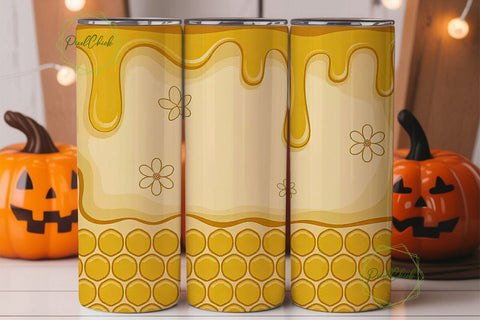 Honeycomb Honey Drips 20oz Tumbler Wrap Sublimation PixelChick 