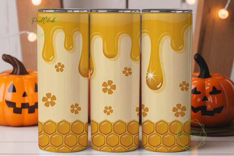 Honeycomb Honey Drips 20oz Tumbler Wrap Sublimation PixelChick 