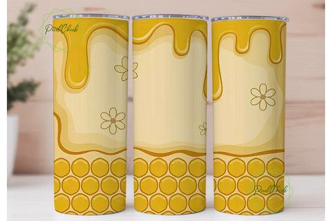 Honeycomb Honey Drips 20oz Tumbler Wrap Sublimation PixelChick 