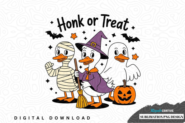 Honk or treat halloween ducks sublimation png design Sublimation Regulrcrative 
