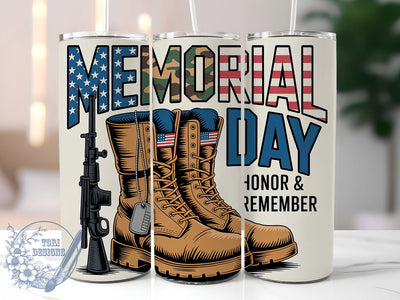 Honor Remember 20oz Tumbler, Honor And Remember Quote, Sublimation Tumbler Wrap, 20oz Tumbler, American Flag Design, Military Boots Art, Patriotic Gift Sublimation ToriDesigns 