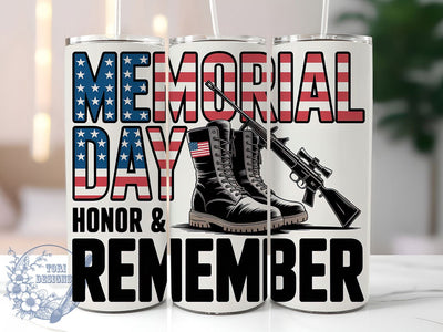 Honor Remember 20oz Tumbler, Honor And Remember Quote, Sublimation Tumbler Wrap, 20oz Tumbler, American Flag Design, Military Boots Art, Patriotic Gift Sublimation ToriDesigns 