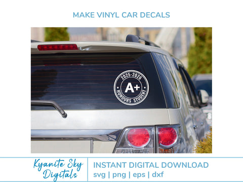 Honour Roll SVGs 2025-2026 school year honour student A+ SVG Kyanite Sky Digitals 