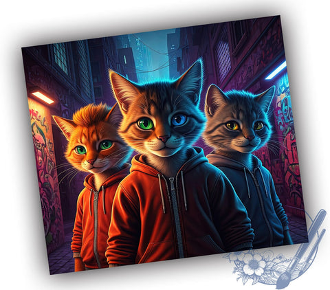 Hoodie Cat 20oz Tumbler, Hoodie Cat Design, 20oz Tumbler Wrap, Sublimation Tumbler, Cute Cat Gift, Pet Lover Tumbler, Feline Themed Tumbler Sublimation ToriDesigns 