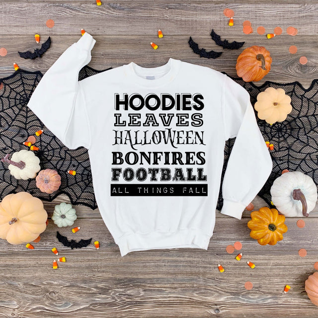 Hoodies Leaves Halloween Bonfires Football PNG | Fall Vibes Typography | Autumn Lifestyle Quote Design Sublimation So Fontsy Design Shop 
