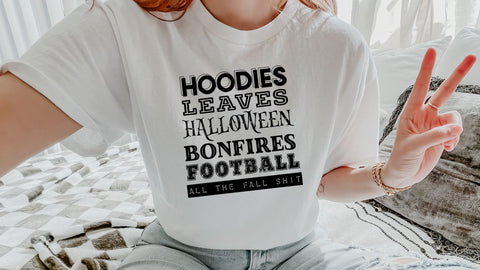 Hoodies Leaves Halloween Bonfires Football SVG, Fall Shirt SVG, Autumn Cut File SVG So Fontsy VIP Design Shop 