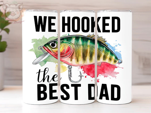 Hooked Fishing Lure 20oz Tumbler Png, Straight & Tapered Tumbler Png, Best Dad Tumbler Png, Digital Download PNG Sublimation Lara' s Designs 