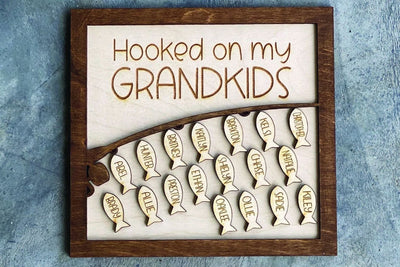 Hooked on Grandkids SVG | Fishing Grandpa Laser Design | Laser Cut Grandparent File | Cricut Silhouette Compatible SVG The SVG Stop 