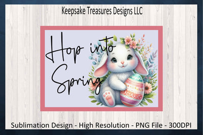 Hop Into Spring Sublimation PNG, Spring Doormat, Sublimation Graphics, Digital Download, PNG Printable Sublimation Keepsake Treasures Designs LLC. 