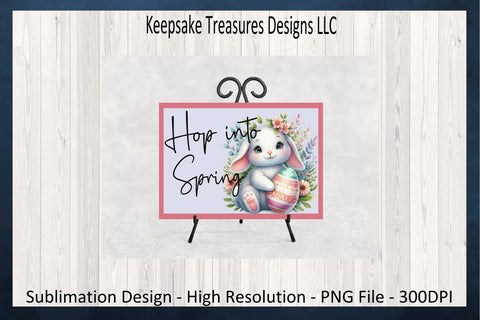Hop Into Spring Sublimation PNG, Spring Doormat, Sublimation Graphics, Digital Download, PNG Printable Sublimation Keepsake Treasures Designs LLC. 
