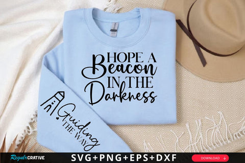 Hope a Beacon in the Darkness Sleeve SVG Design, Christian Sleeve SVG, Faith SVG Design, Jesus Sleeve SVG, Religious Sleeve SVG SVG Regulrcrative 