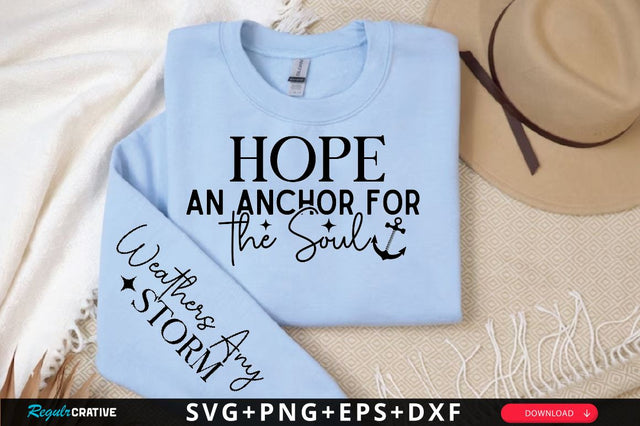 Hope an Anchor for the Soul Sleeve SVG Design, Christian Sleeve SVG, Faith SVG Design, Jesus Sleeve SVG, Religious Sleeve SVG SVG Regulrcrative 