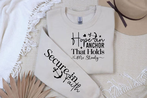Hope an Anchor That Holds Me Steady Sleeve SVG Design, Christian Sleeve SVG, Faith SVG Design, Jesus Sleeve SVG SVG Regulrcrative 