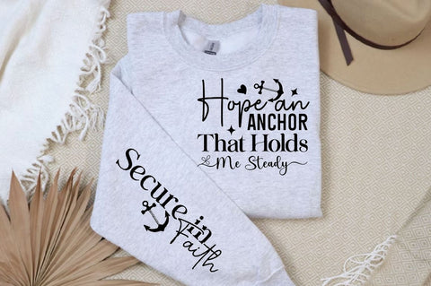 Hope an Anchor That Holds Me Steady Sleeve SVG Design, Christian Sleeve SVG, Faith SVG Design, Jesus Sleeve SVG SVG Regulrcrative 