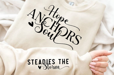 Hope Anchors Soul Sleeve SVG Design, Christian Sleeve SVG, Faith SVG Design, Jesus Sleeve SVG SVG Regulrcrative 