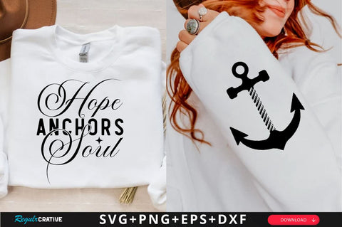 Hope Anchors Soul Sleeve SVG Design, Christian Sleeve SVG, Faith SVG Design, Jesus Sleeve SVG SVG Regulrcrative 
